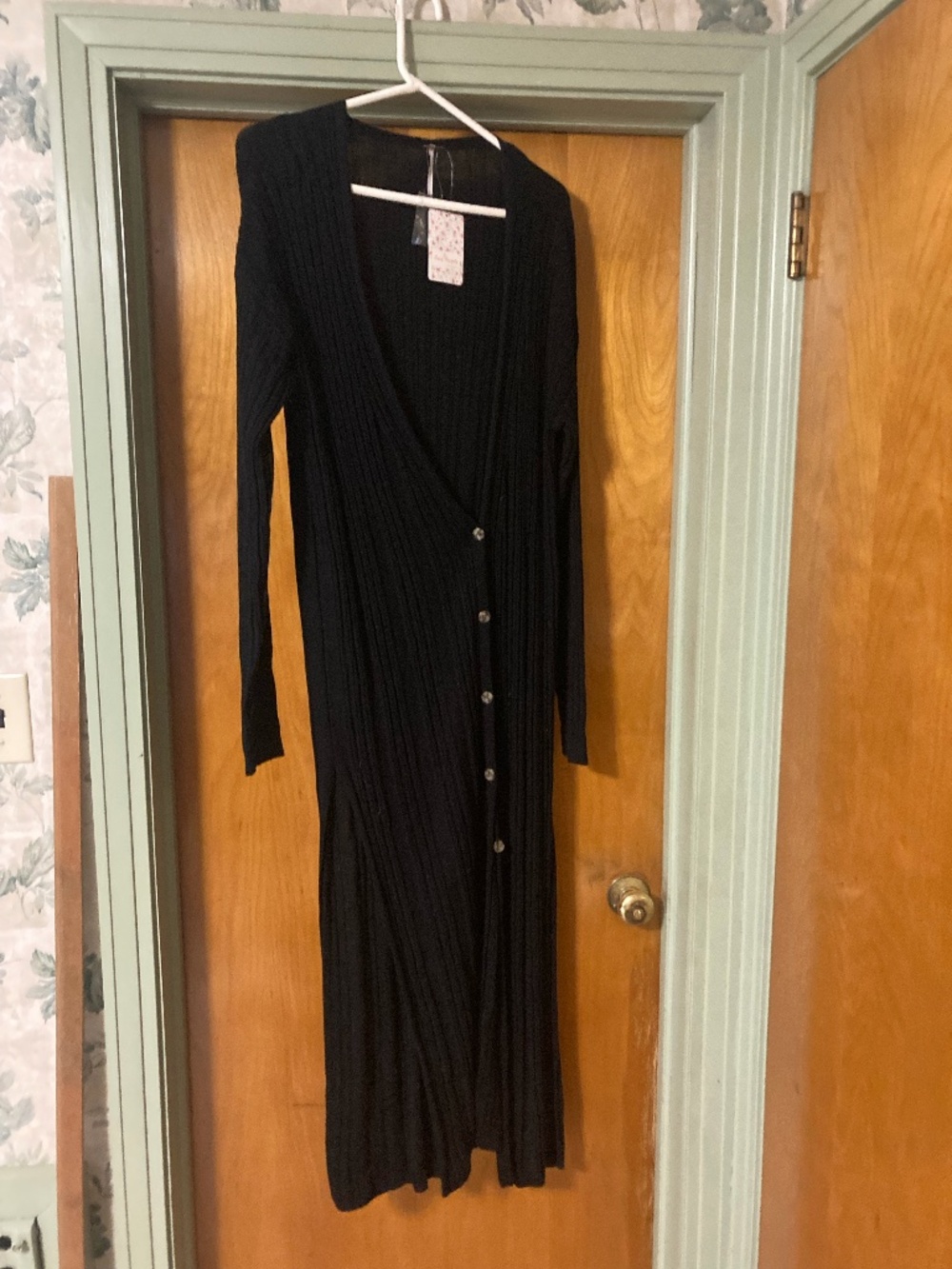 NWT Free People Date Night Ribbed Button Down Cardigan Sweater Dress Medium